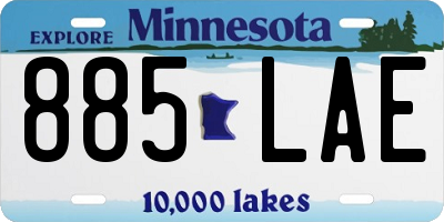 MN license plate 885LAE