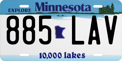 MN license plate 885LAV