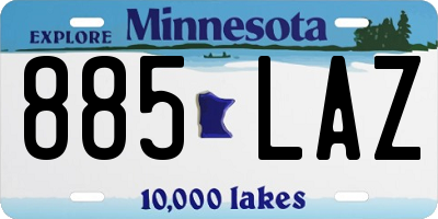 MN license plate 885LAZ
