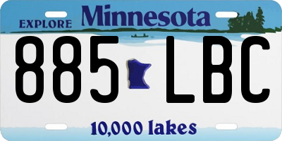 MN license plate 885LBC