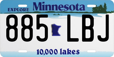MN license plate 885LBJ