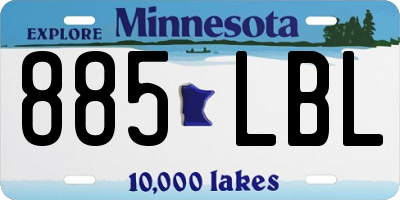 MN license plate 885LBL