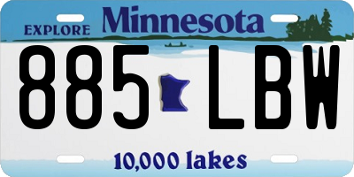 MN license plate 885LBW