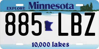 MN license plate 885LBZ