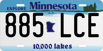 MN license plate 885LCE