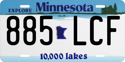 MN license plate 885LCF