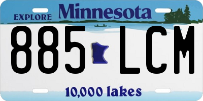 MN license plate 885LCM