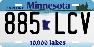 MN license plate 885LCV