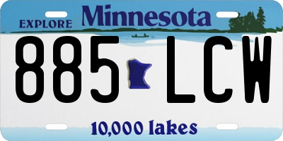 MN license plate 885LCW