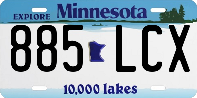 MN license plate 885LCX