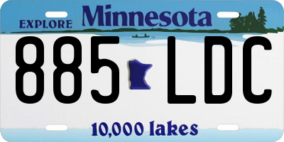 MN license plate 885LDC