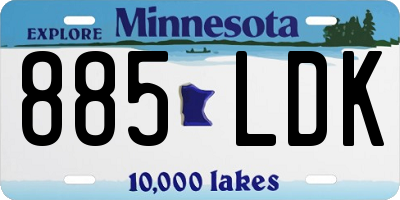 MN license plate 885LDK