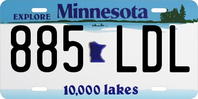 MN license plate 885LDL