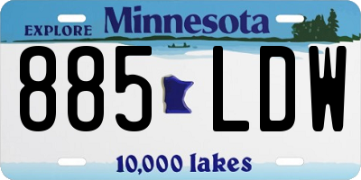 MN license plate 885LDW