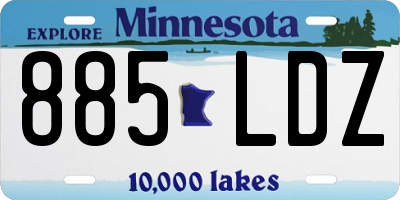 MN license plate 885LDZ