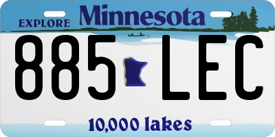 MN license plate 885LEC