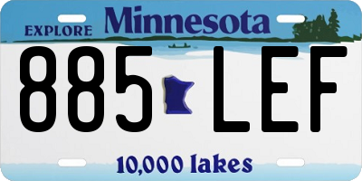 MN license plate 885LEF