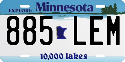 MN license plate 885LEM