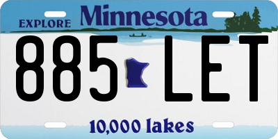 MN license plate 885LET