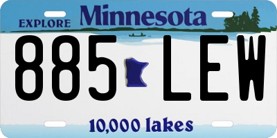 MN license plate 885LEW