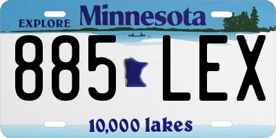 MN license plate 885LEX