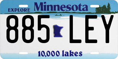 MN license plate 885LEY