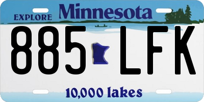 MN license plate 885LFK