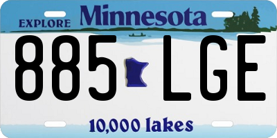 MN license plate 885LGE
