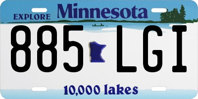MN license plate 885LGI