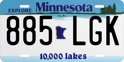 MN license plate 885LGK