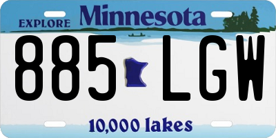 MN license plate 885LGW