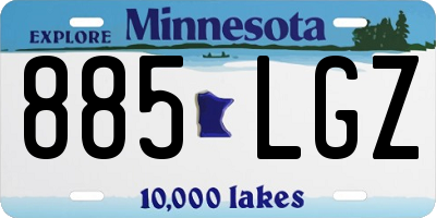 MN license plate 885LGZ