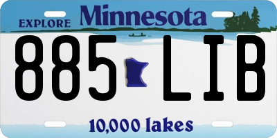 MN license plate 885LIB
