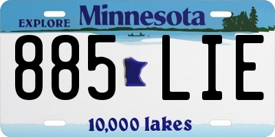 MN license plate 885LIE