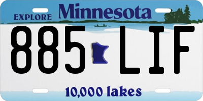 MN license plate 885LIF