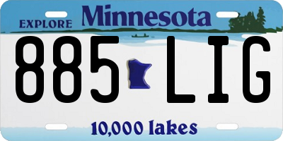 MN license plate 885LIG