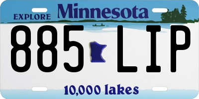 MN license plate 885LIP