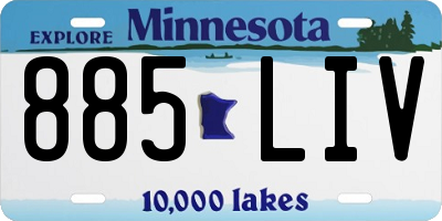 MN license plate 885LIV