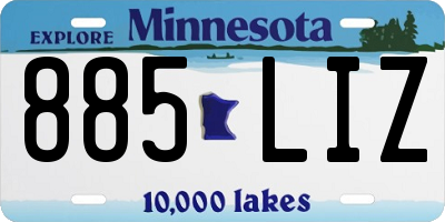 MN license plate 885LIZ