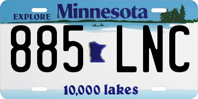 MN license plate 885LNC