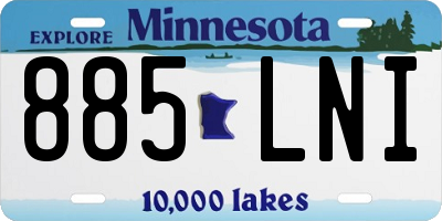 MN license plate 885LNI