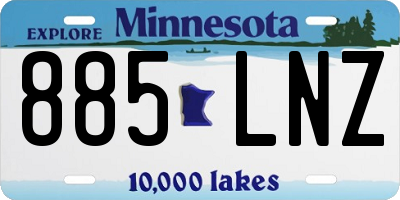 MN license plate 885LNZ