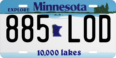 MN license plate 885LOD