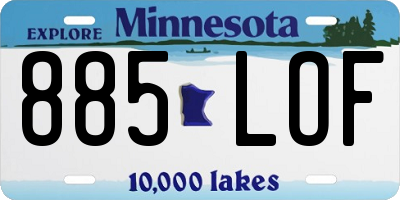 MN license plate 885LOF