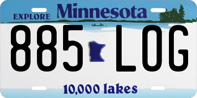 MN license plate 885LOG