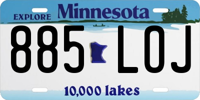 MN license plate 885LOJ