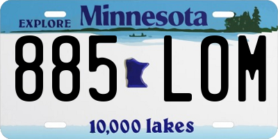 MN license plate 885LOM