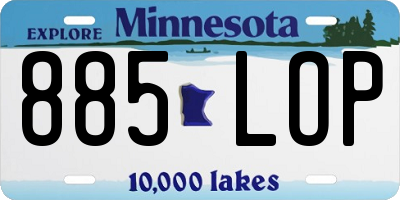 MN license plate 885LOP