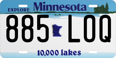MN license plate 885LOQ
