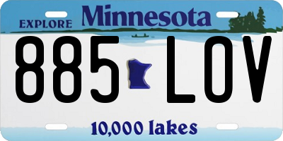 MN license plate 885LOV